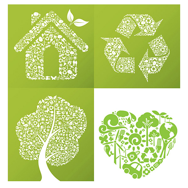 4 Green Eco Friendly Collage Vector Symbols web vector unique ui elements tree symbols stylish recycle quality planet original new nature leaves interface illustrator house high quality hi-res heart HD green graphic fresh free download free eps environment elements eco friendly eco earth download detailed design creative collage abstract   