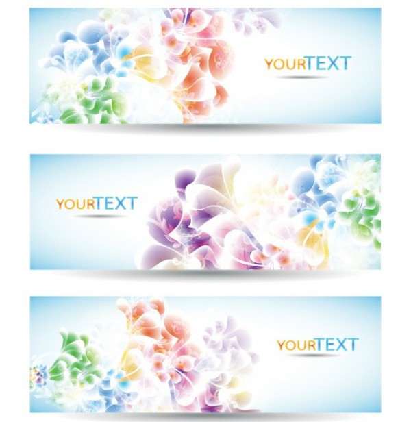 3 Soft Spring Floral Abstract Vector Banners Set web vector unique ui elements stylish spring soft set romantic quality pink original new interface illustrator high quality hi-res header HD graphic fresh free download free floral eps elements download detailed design delicate creative banners banner abstract   