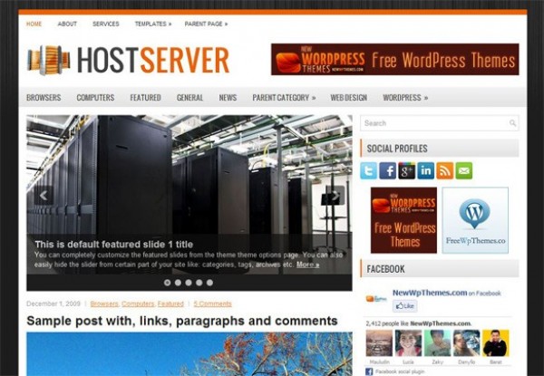 HostServer WP WordPress Theme Website wp wordpress website webpage web unique ui elements ui theme stylish social widgets slideshow site quality php original new modern interface html hostserver hosting hi-res HD fresh free download free elements download detailed design css creative clean   
