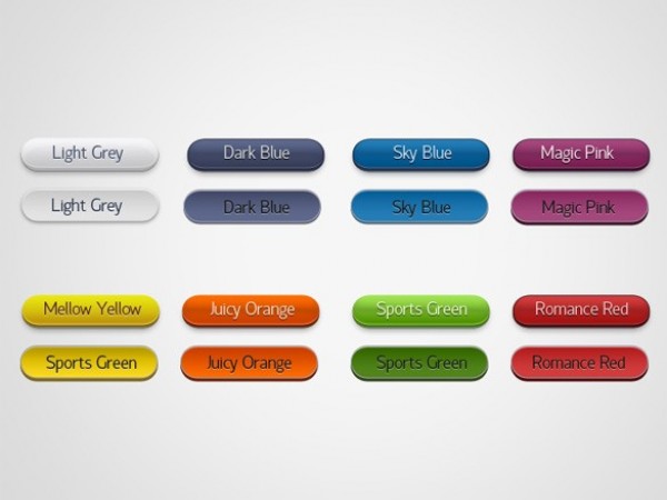 Juicy Flavors Web UI Buttons Set PSD web unique ui elements ui stylish simple set quality psd pressed original new modern juicy interface hi-res HD grey fresh free download free elements download detailed design creative colors clean buttons button blue 3d   