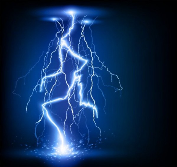 Electric Bolt of Lightning Dark Vector Background web vector unique stylish strike quality original lightning strike lightning light illustrator high quality graphic fresh free download free eps electricity electric download design dark creative bolt blue background   