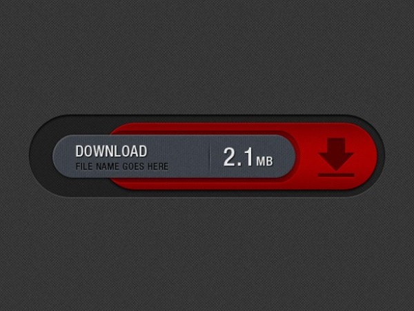 Exotic Red UI Download Button PSD web unique ui elements ui textured stylish red button quality psd original new modern large button interface hi-res HD grey fresh free download free file size elements download button download detailed design creative clean button   