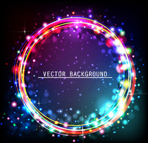 Neon Outer Space Circle Abstract Background vector space outer space neon lights free download free colorful circle black background abstract   