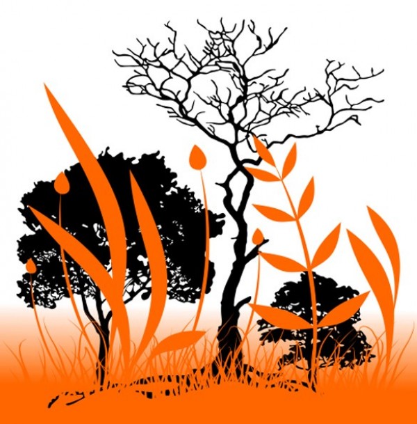 Orange Silhouette Nature Abstract Background web vector unique ui elements tree elements stylish silhoutte quality plants original orange new nature leaves interface illustrator high quality hi-res HD grasses grass graphic fresh free download free eps elements download detailed design dead tree creative cdr background ai abstract   