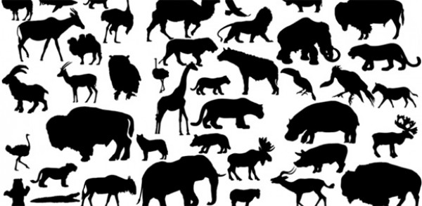 41 Vector Animal Silhouettes vectors vector graphic vector unique silhouette quality photoshop pack original modern illustrator illustration high quality fresh free vectors free download free download creative Animal ai african   