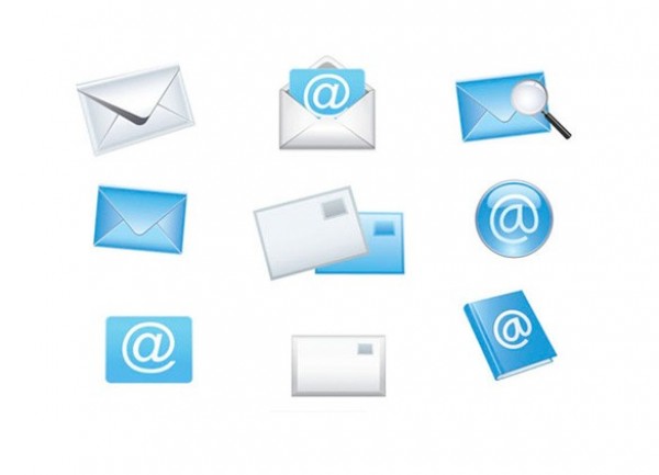 9 Clean Blue Mail Vector Icons Set web vector unique ui elements stylish sign quality original new mail icon interface illustrator icon high quality hi-res HD graphic fresh free download free envelope email icon elements download detailed design creative blue address book icon   