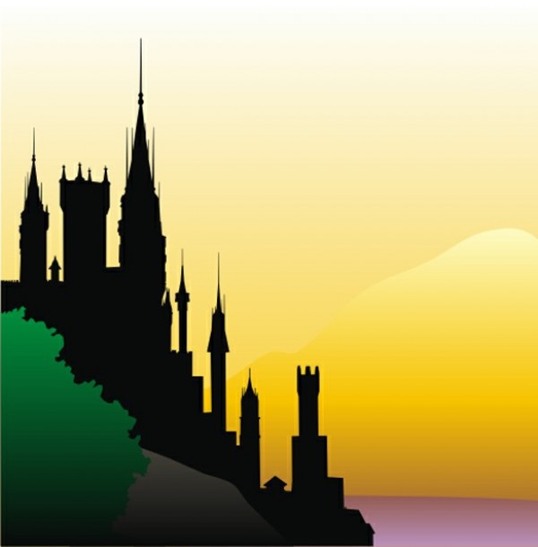 Old Castle Silhouette Vector Background web vector unique ui elements stylish silhouette quality original new interface illustrator high quality hi-res HD graphic fresh free download free eps elements download detailed design creative cdr castle silhouette castle background ai   