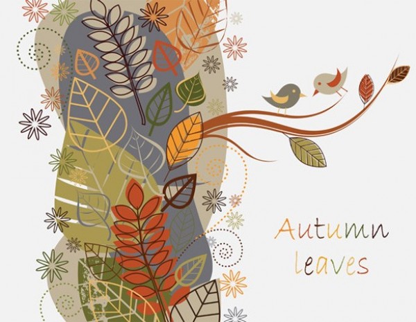 Artistic Autumn Leaves Abstract Vector Background web vector unique ui elements stylish quality original new leaves interface illustrator high quality hi-res HD graphic fresh free download free eps elements download detailed design creative colorful birds background autumn leaves abstract   