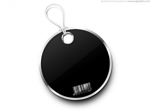 Round Black UI Product Tag PSD web unique ui elements ui tag stylish string simple sale tag round tag quality product tag original online store new modern interface hi-res HD fresh free download free elements download detailed design creative clean black bar code   