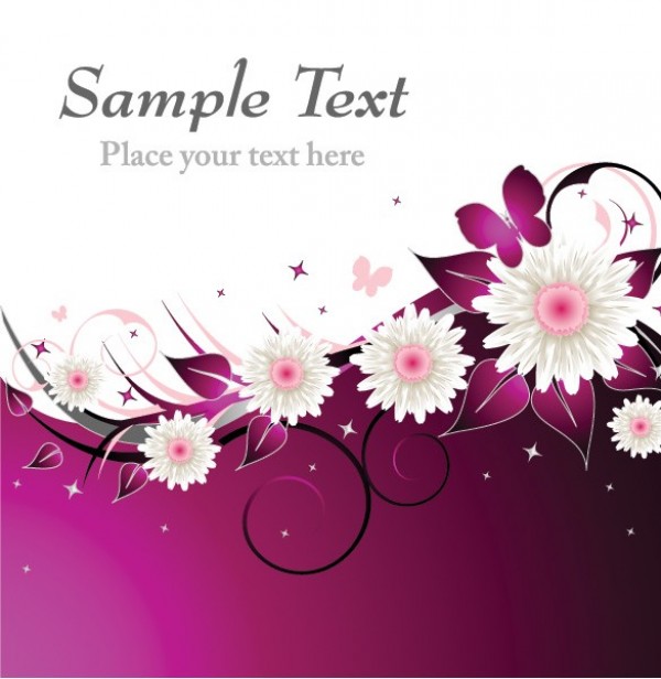 Lovely Pink Daisy Floral Vector Background web vector unique ui stylish quality purple pink original new interface illustrator high quality hi-res HD graphic fresh free download free flowers floral elements download detailed design daisies creative butterflies background abstract   