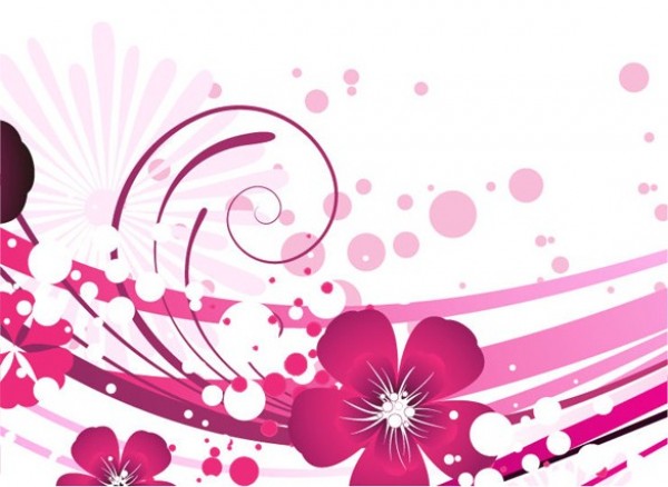 Splash of Pink Floral Abstract Vector Background web vector unique ui elements swirls stylish splash rays quality pink floral pink original new interface illustrator high quality hi-res HD graphic fresh free download free flowers floral eps elements download detailed design creative bubbles background abstract   