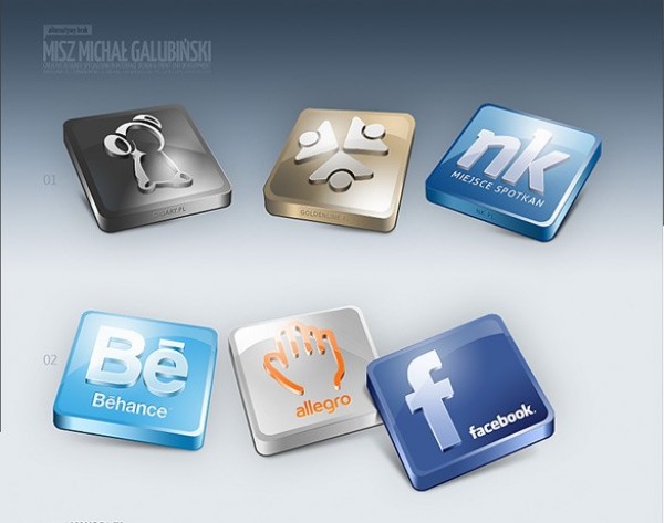 6 Glossy 3D Social Media Icons Set PSD web unique ui elements ui stylish square social icons set social set quality psd original new networking modern interface hi-res HD glossy fresh free download free elements download detailed design creative clean bookmarking 3d   