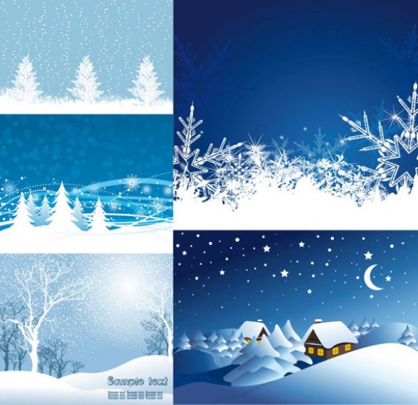 5 Snowy Wintertime Vector Backgrounds wintertime winter white web vector unique stylish snowy snowing snowflake snow quality original illustrator high quality graphic fresh free download free download design creative christmas background   