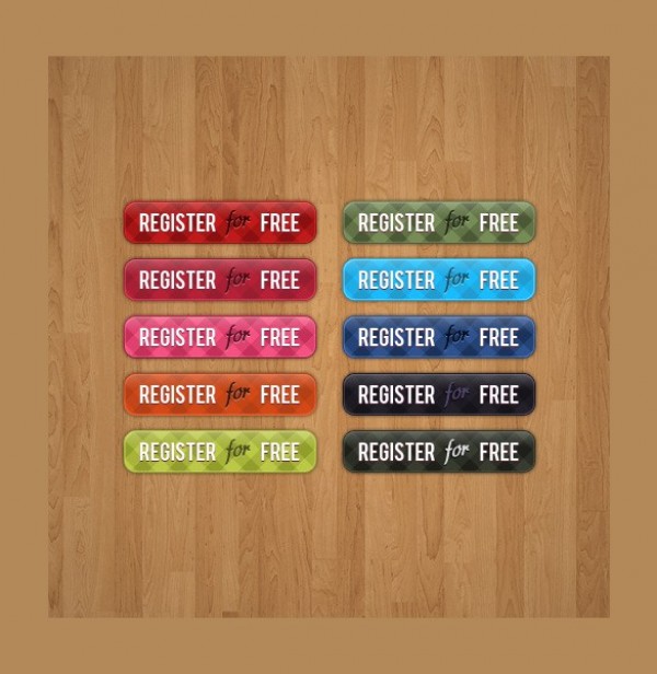 10 Patterned Register for Free Buttons Set PSD web unique ui elements ui stylish set register for free register quality psd patterned buttons patterned pat original new modern interface hi-res HD fresh free download free elements download detailed design creative clean buttons   