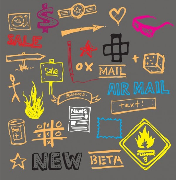 Scribble Doodle Vector Elements Set X and O's web vector unique ui elements stylish stick man star stamp set scribbles scribble elements sale quality original new mail interface illustrator high quality hi-res heart HD graphic fresh free download free flame elements download doodles dollar sign dice detailed design creative beta beer banner arrow   