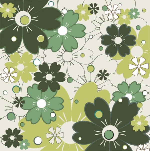Green Flowers Abstract Pattern Vector Background web vector unique stylish quality petals pattern original illustrator high quality green graphic fresh free download free flowers floral eps download design creative background abstract   
