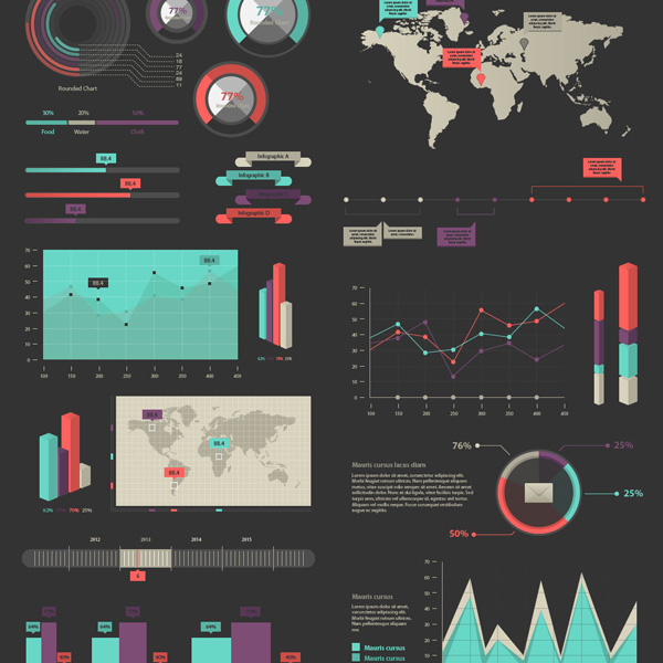 Huge Infographic Elements Vector Pack web vector unique ui elements ui stylish steps set quality progress bars population pie charts percentages pack original new modern location maps light interface infographics icons hi-res HD graphs fresh free download free elements download detailed design dark creative clean ai   