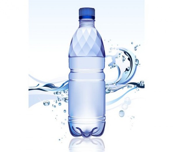 Fresh Clear Bottle of Water with Vector Splash web water splash water bottle vector unique ui elements stylish quality original new interface illustrator high quality hi-res HD graphic fresh free download free eps elements drinking water download detailed design creative bottled water blue bottle blue abstract   