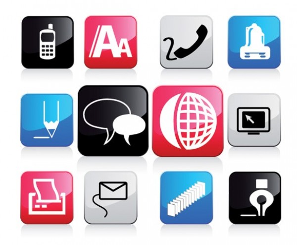 12 Glossy Communication Vector Icons Set web vector unique ui elements stylish speech bubble quality phone original new mail internet interface illustrator icons icon high quality hi-res HD graphic global fresh free download free fax email elements download detailed design creative communication chat cloud   