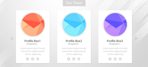 3 Team Profile Box Set widget ui elements ui team profile social icons set profile free download free circle frame boxes box avatar   