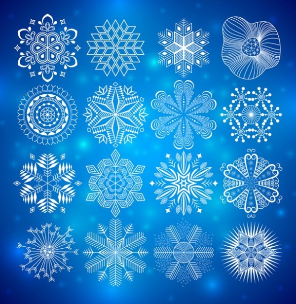 Exquisite Snowflake Style Vector Patterns winter web vector unique ultimate ui elements stylish snow simple quality photoshop pattern pack ornament original new modern interface illustration high quality high detail hi-res HD graphic fresh free download free elements download detailed design decorative decoration creative clean   