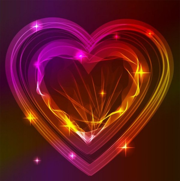 Electric Glow Valentine's Heart Vector Graphic web vector unique stylish quality original neon illustrator high quality heart graphic fresh free download free fiery eps electric download design dark creative colorful background abstract   