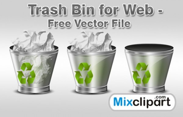 3 Trash Recycle Full & Empty Bins Icons Set web vector unique ui elements trash bin trash stylish set recycle bin recycle quality original new metal interface illustrator icon high quality hi-res HD graphic full fresh free download free empty elements download detailed design creative clear bins ai   