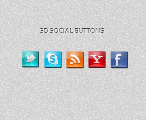 5 Candy Color Social Media Icons Set PSD yahoo web unique ui elements ui twitter stylish social media icons social Skype set rss quality psd original new networking modern interface icons hi-res HD fresh free download free facebook elements download detailed design creative clean 3d   