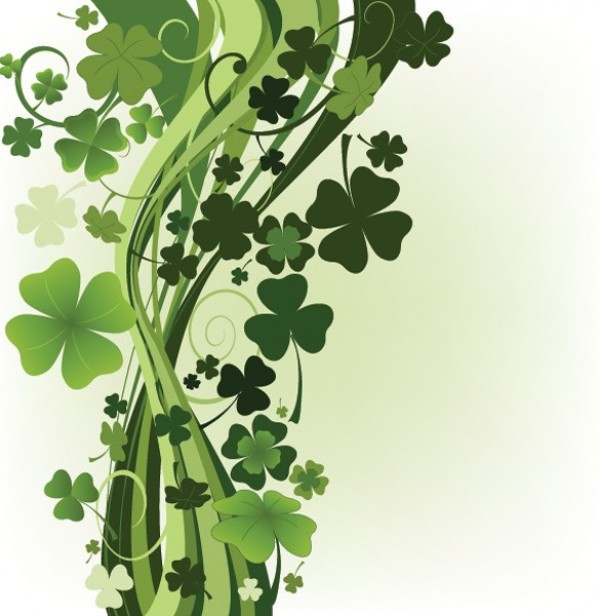 Stalk of Green Clover Vector Background web vector unique stylish quality original nature leaves illustrator high quality green graphic fresh free download free four leaf clover download design creative clover background   