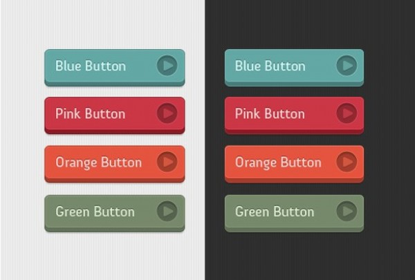 4 Crisp Colorful 3D Web UI Buttons Set PSD web unique ui elements ui stylish set quality psd original new modern interface hi-res HD fresh free download free elements download detailed design css3 creative colorful clean buttons arrow 3D buttons   