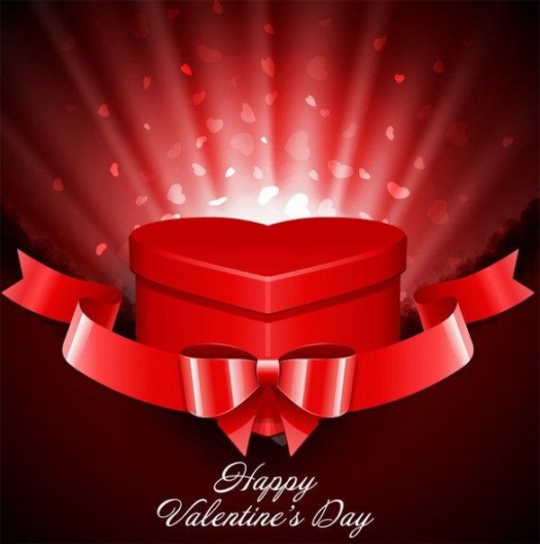 Red Heart Gift Box Ribbon Vector Background web vector valentines unique ui elements stylish ribbon red ribbon red bow red quality original new interface illustrator high quality hi-res heart gift box HD happy valentines graphic glow gift box fresh free download free eps elements download detailed design creative card background   