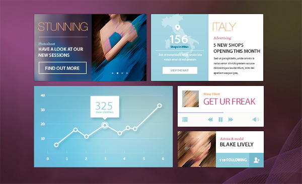 Fashion Avenue Web UI Elements Kit ui set ui kit ui elements ui profile map widget graph free download free fashion ave   