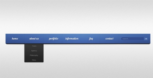 Pretty Blue Dropdown Navigation Menu PSD web unique ui elements ui stylish quality psd original new navigation menu navigation modern interface hi-res HD fresh free download free elements dropdown download detailed design creative clean blue bar   