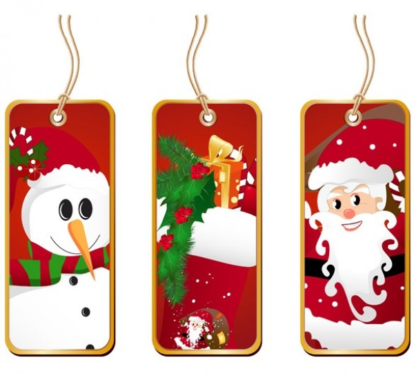 3 Christmas Decorative Tags Vector Set winter web vector unique ui elements tags stylish strings snowman snow set santa claus santa quality original new labels interface illustrator high quality hi-res HD graphic gifts fresh free download free elements download detailed design creative christmas bookmarks   