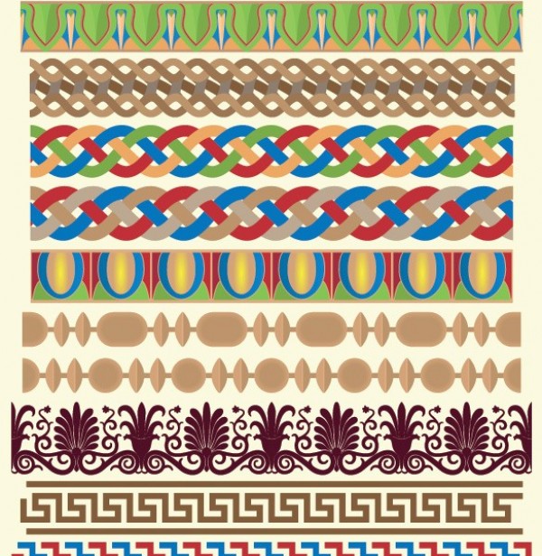 28 Greek Pattern Design Vector Borders Set web vector unique ui elements stylish set quality pattern original new interface illustrator high quality hi-res HD green graphic fresh free download free elements download detailed design creative border ancient acroterion   