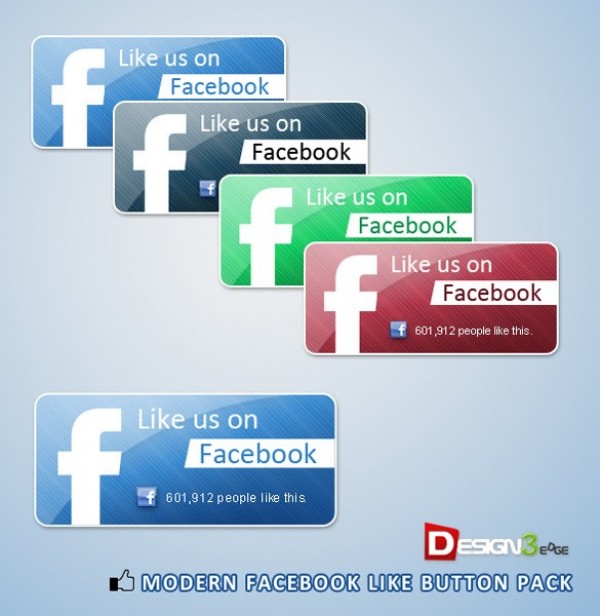 Glossy Facebook Like Button Set PSD web unique ui elements ui stylish social simple quality original new networking modern like button like interface hi-res HD fresh free download free facebook like button facebook button facebook elements download detailed design creative clean button   