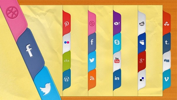 Colorful Side Tabs Social Media Icons Set web vertical tabs unique ui elements ui stylish social tabs social icons set social sidebar tabs side bar social icons set quality psd original new networking modern media interface icons html hi-res HD fresh free download free elements download different detailed design css creative colorful clean bookmarking   