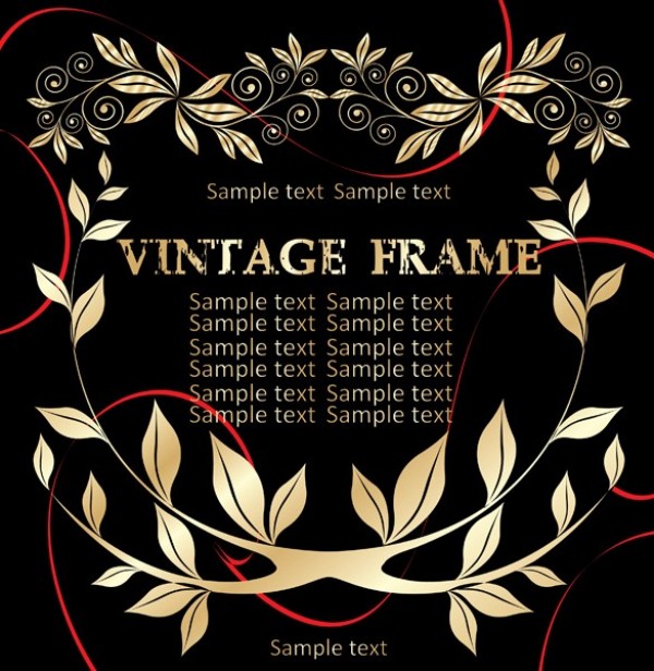 Glossy Gold Floral Vintage Vector Frame web vintage vector unique ui elements stylish quality original new leaves interface illustrator high quality hi-res HD graphic golden gold glossy fresh free download free frame floral frame floral eps elements download detailed design creative background ai   