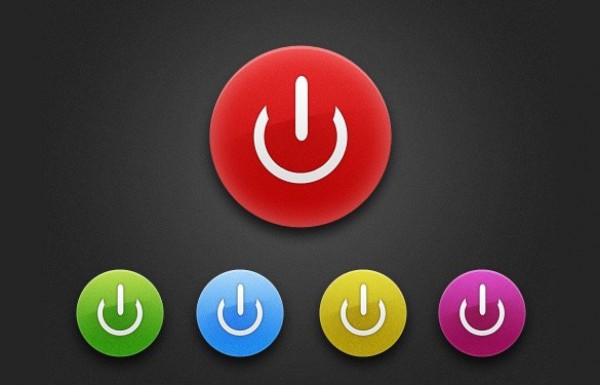 5 Round Power On Switch/Button Set PSD web unique ui elements ui switch stylish set quality psd power on original on/off on off new modern interface hi-res HD fresh free download free elements download detailed design creative colors clean button   