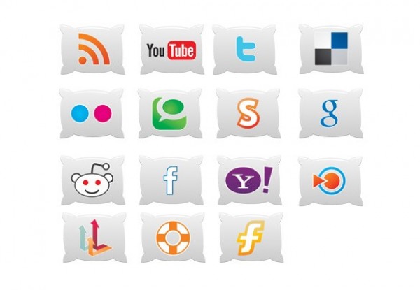 15 Pillow Shaped Social Media Vector Icons Set web vector unique ui elements stylish social set quality png pillow icons pillow original new networking media interface illustrator icons icon high quality hi-res HD graphic fresh free download free elements download detailed design creative bookmarking   