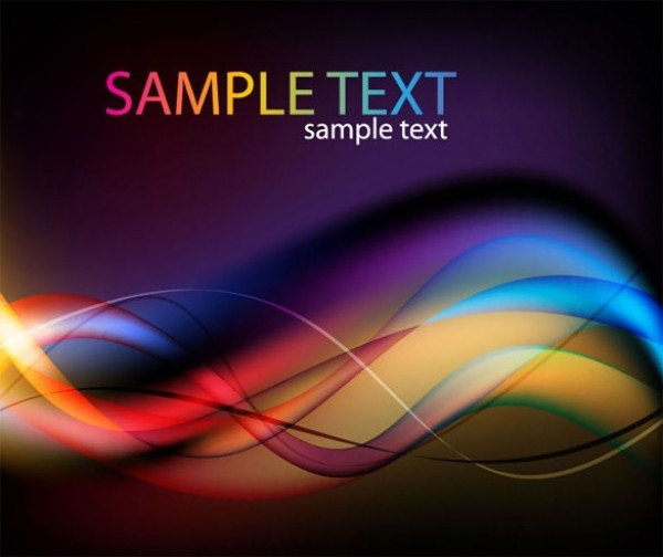 Glowing Colors Wave Abstract Vector Background web wave vector unique ui elements stylish quality original new interface illustrator high quality hi-res HD graphic glowing fresh free download free eps elements download detailed design deep colors dark creative colorful background abstract   