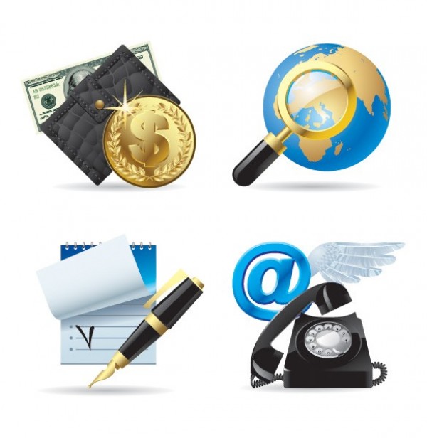 Classy Business World Vector Icons Set web wallet vintage phone unique ui elements ui stylish simple quality original notebook new money modern magnifying glass interface icons hi-res HD globe fresh free download free fountain pen elements ecommerce download detailed design creative commerce clean   