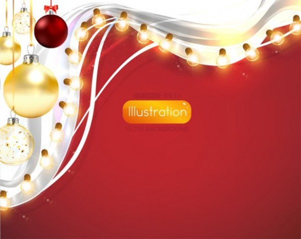 Red Christmas Lights Vector Background web vector unique ui elements stylish red quality ornaments original new lights interface illustrator high quality hi-res HD graphic fresh free download free eps elements download detailed design creative christmas lights christmas balls background   