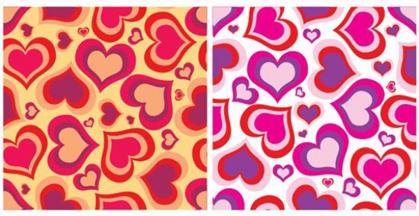 2 Festive Hearts Pattern Vector Backgrounds web vector valentines unique stylish seamless red quality pink pattern original illustrator high quality hearts graphic fresh free download free eps download design creative background   