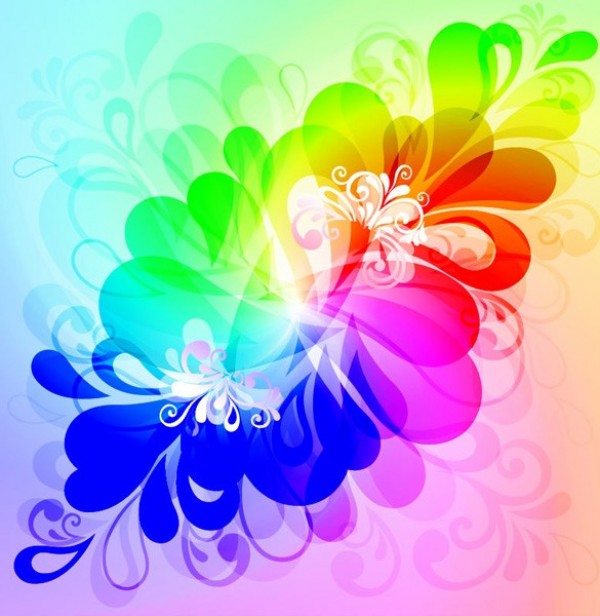 Vibrant Colors Floral Abstract Vector Background vibrant vector unique stylish quality original illustrator high quality graphic glowing fresh free download free floral download creative colors colorful background abstract   