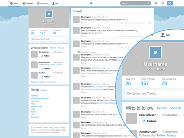 Flat Twitter UI Redesign Social Elements ui elements ui twitter ui elements twitter redesigned twitter redesign twitter social network free download free concept   