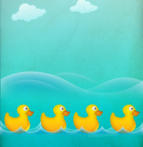 Ducks in a Row Water Vector Background yellow duck web water vector unique stylish rubber duckies rubber duck quality plastic duck original illustrator high quality graphic fresh free download free duck download design creative bath ducks background   