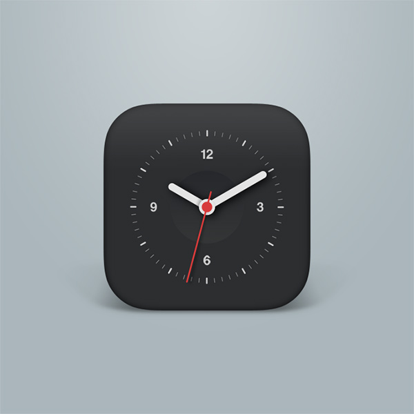 iOS iPhone Flat Clock App Icon phone mobile ios icon free face clock icon clock app clock analogue   