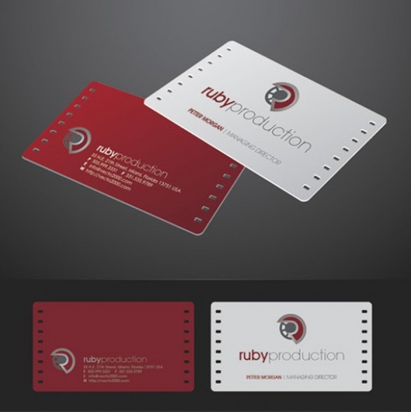 Modern Creative Business Card Vector Template Set white web vector unique ui elements template stylish red quality original new interface illustrator high quality hi-res HD graphic front fresh free download free film eps elements download detailed design creative cdr business card back   