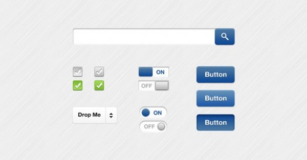 Blue Web UI Form Elements Kit PSD white web unique ui set ui kit ui elements ui stylish states set quality psd original on/off on off switches new modern interface hi-res HD fresh free download free elements download detailed design creative clean check boxes buttons blue   
